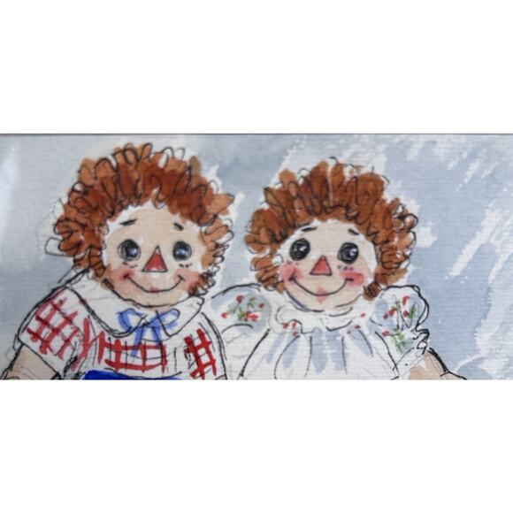 Raggedy Ann & Andy Original Watercolor signed Bingham Framed - Picture 6 of 6